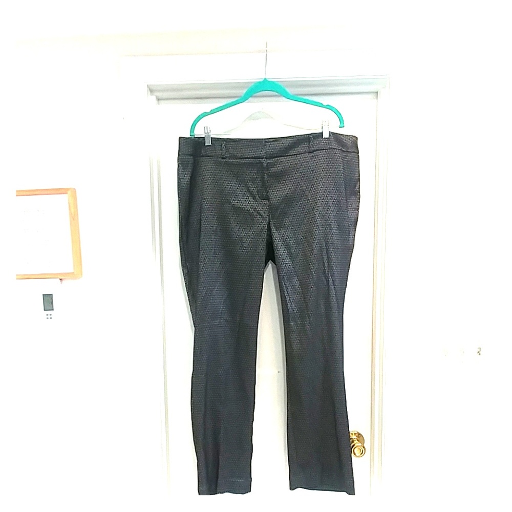 Worthington low rise black and silver trousers NWT